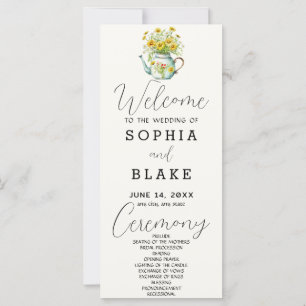 Programa de Boda de Crema Blanca con Margaritas Rú