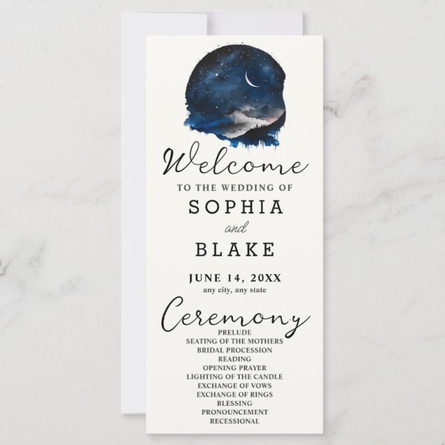 Programa de Boda de Crema de Luna Creciente Bajo e (Anverso)