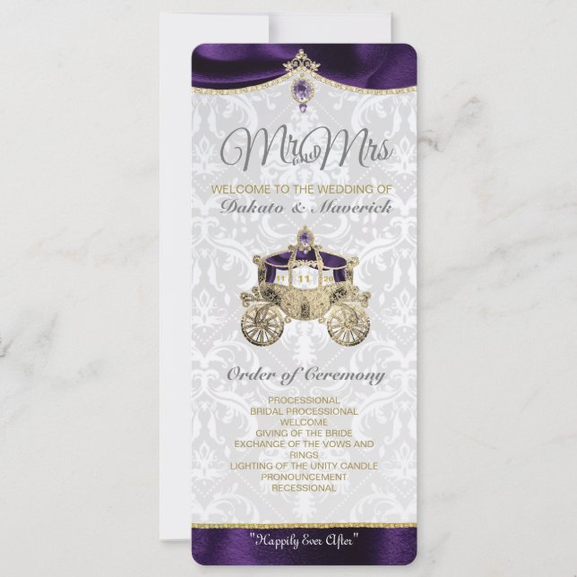 Programa de Boda de Cuento de Hadas Real (Anverso)