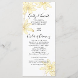 Programa de Boda de Daisies Amarillos Pálidos
