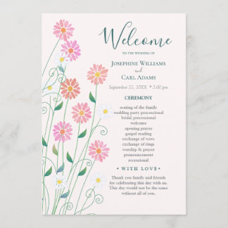 Programa de Boda de Daisies en el País Cute
