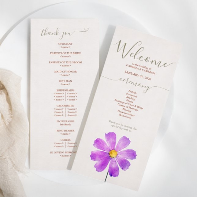 Programa de Boda de Daisy de la Acuarela de Terrac (Subido por el creador)