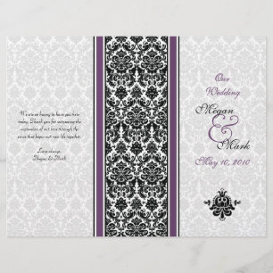 Programa de Boda de Damasco Púrpura Eggplant