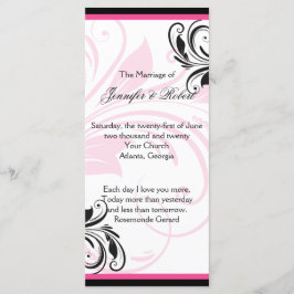 Programa de Boda de Desplazamiento Floral Negro y 
