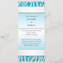 Programa de Boda de Diamantes de Zebra verde azula