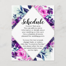 Programa de Boda de Diamantes Violetas Florales En