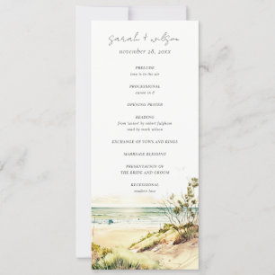 Programa de Boda de Dusky Coastal Beach Sun Seasca