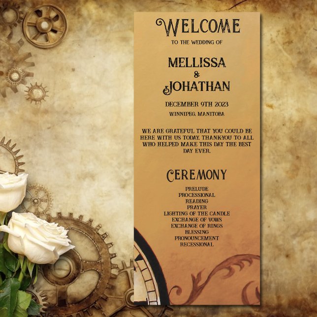 Programa de Boda de Elegancia de Steampunk en Vict (Subido por el creador)