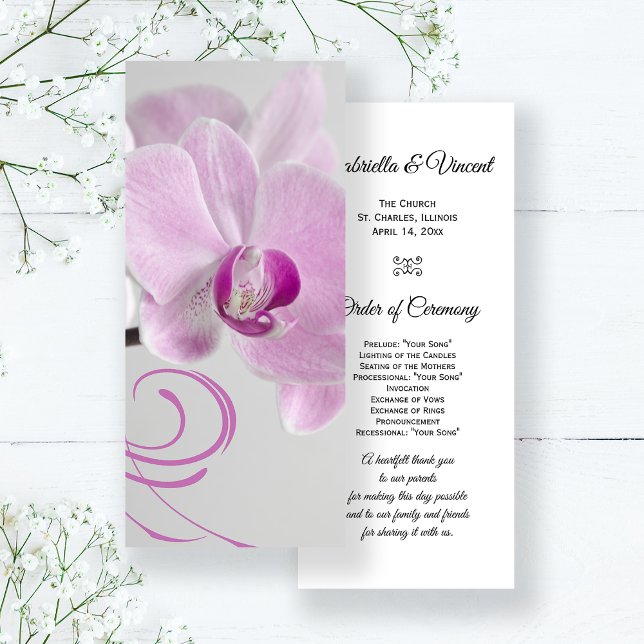 Programa de Boda de Elegancia Orquídea Rosa (Subido por el creador)