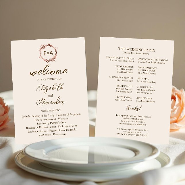 Programa de Boda de Enfermedad de Enfermedad Monog (Subido por el creador)