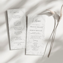 Programa de Boda de Esbozo Floral Elegante