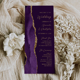 Programa de Boda de Escritura de Ágata de Oro Púrp
