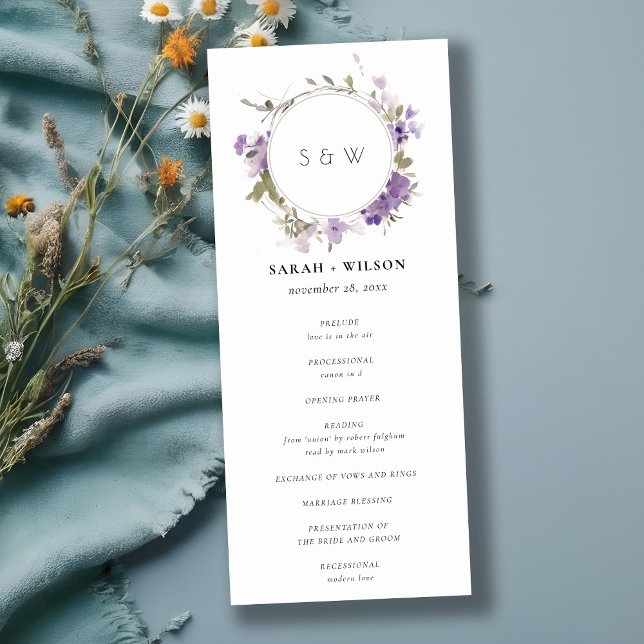 Programa de Boda de Esguince Floral de moda Meadow (Subido por el creador)