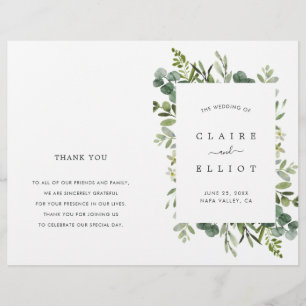 Programa de Boda de Esguince Verde Eucalyptus