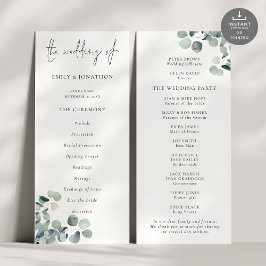 Programa de boda de Eucalyptus con guión moderno