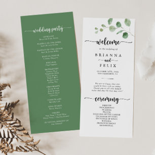 Programa de Boda de Eucalyptus Green Delight
