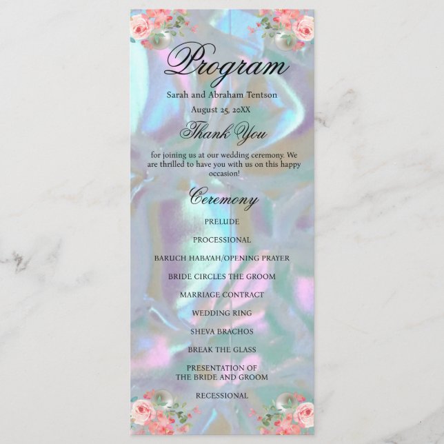 Programa de Boda de Falsa Madreperla (Anverso)