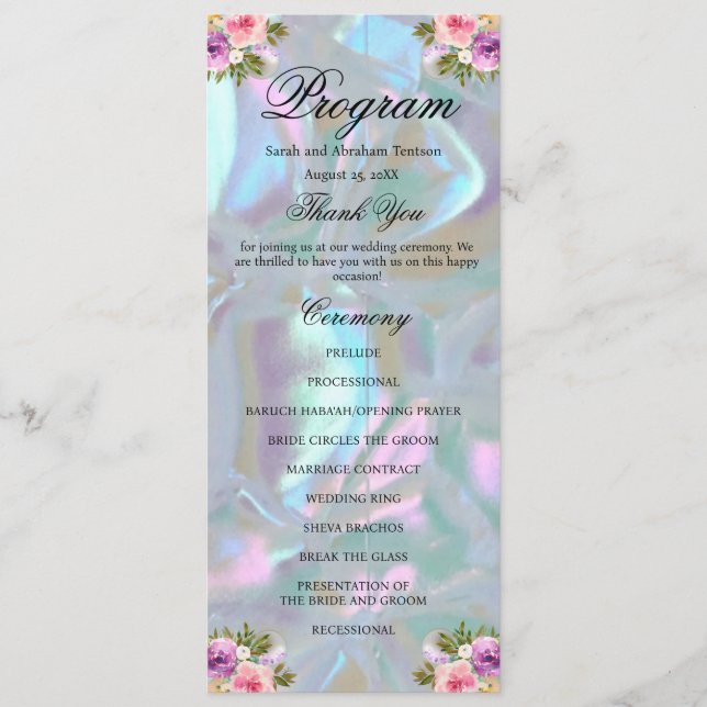 Programa de Boda de Falsa Madreperla (Anverso)