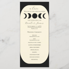 Programa de boda de fase lunar de crema negra Luna