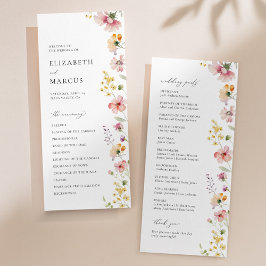 Programa de Boda de Flor Silvestre de Prado Boho
