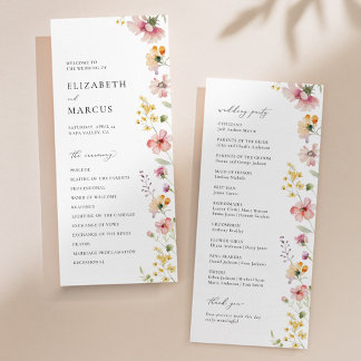 Programa de Boda de Flor Silvestre de Prado Boho