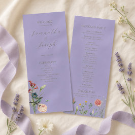 Programa de Boda de Flor Silvestre de Salvia Lavan