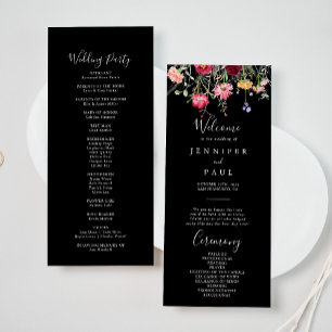 Programa de Boda de Flor Silvestre Multicolor en J
