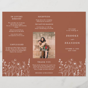 Programa de Boda de Flor Silvestre Rústica de Terr