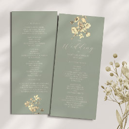 Programa de Boda de Flor Silvestre Verde Salvia