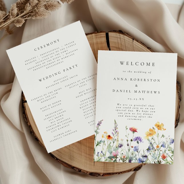 Programa de Boda de Flor Silvestre Vibrante (Subido por el creador)