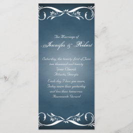 Programa de Boda de Floral Azul de Medianoche