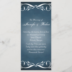 Programa de Boda de Floral Azul de Medianoche