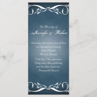 Programa de Boda de Floral Azul de Medianoche