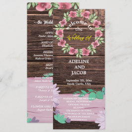 Programa de Boda de Floral de Madera Rusa