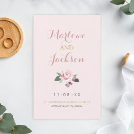 Programa de Boda de Floral de Peón Rosa Rosa