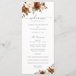 Programa de Boda de Floral Rust Rubor Peach Greene