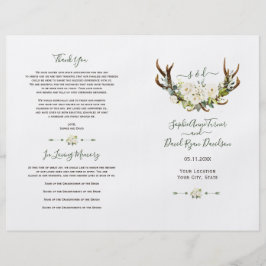 Programa de Boda de Flores Blancas Antlers