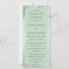 Programa de Boda de Flores Blancas Verde azuladas 