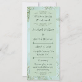 Programa de Boda de Flores Blancas Verde azuladas