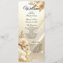 Programa de Boda de Flores Blancas y Doradas