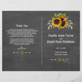 Programa de Boda de Flores de Agua Rústica Sunflow