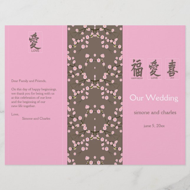 Programa de Boda de Flores de Cerezo (Anverso)