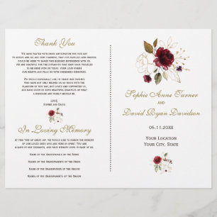 Programa de Boda de Flores de Oro de Borgoña