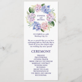 Programa de Boda de Flores de Primavera Hydrangeas