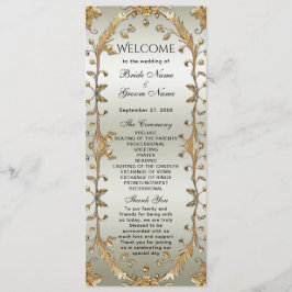 Programa de Boda de Flores Ornadas Doradas