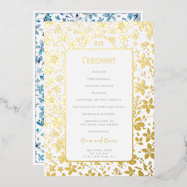 Programa de Boda de Flores Pequeñas (Anverso/Reverso)