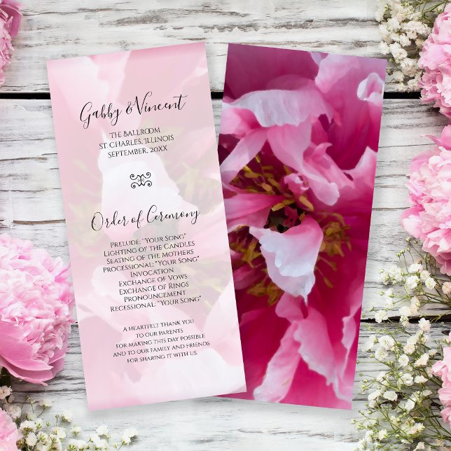 Programa de Boda de Flores Pink Peony (Subido por el creador)