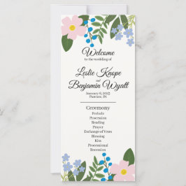 Programa de Boda de Flores Rosa