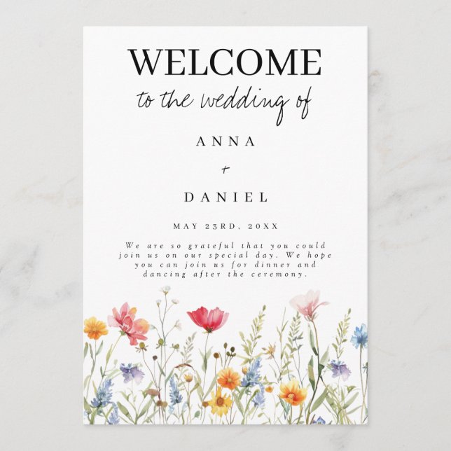 Programa de Boda de Flores Silvestres (Anverso)