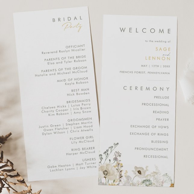 Programa de Boda de Flores Silvestres (Subido por el creador)